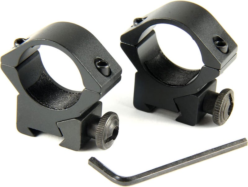TACFUN 1 Pair 1 inch Ring Low Profile Scope Rings - 3/8" Dovetail Mount - Image 2